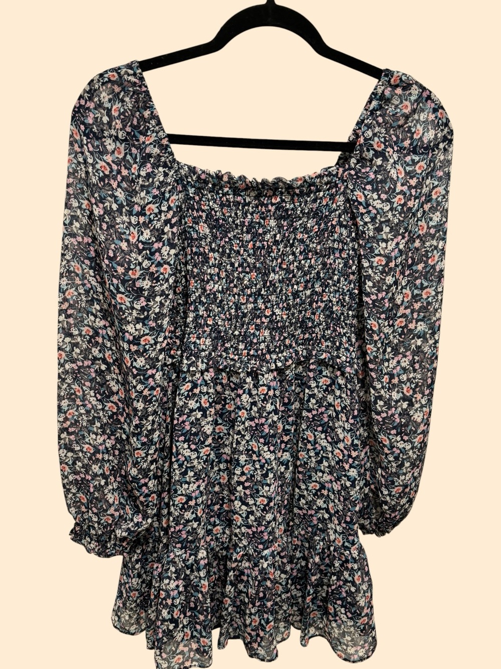 Sam and Jess Floral Smocked Mini Dress Size S I Love the way it flows.